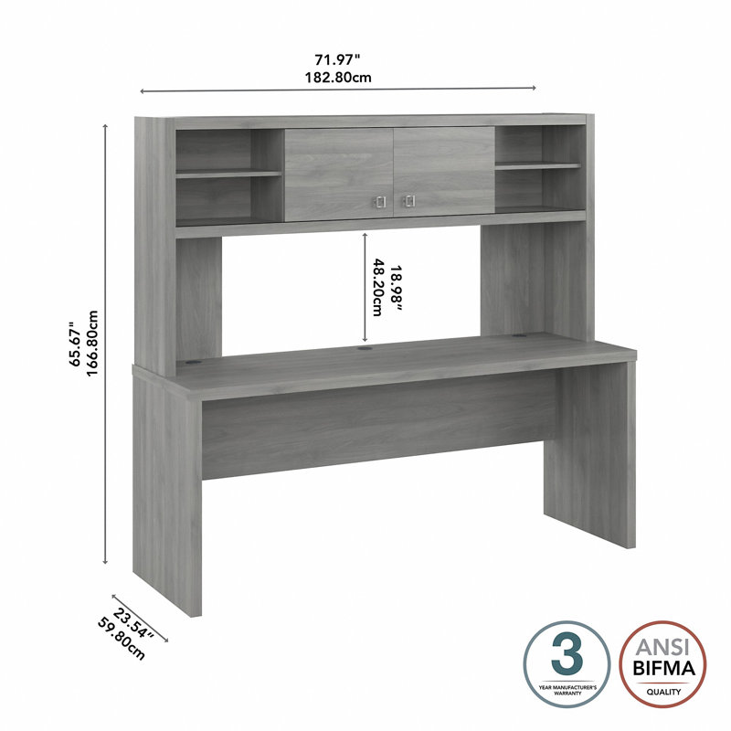 Office 500 Collection Credenza Desk, Gray