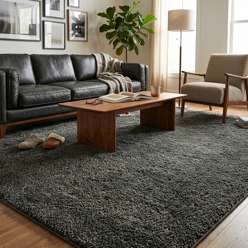 Tapis à poils longs Marakai, Rectangle 5 pi 3 po x 7 pi 7 po