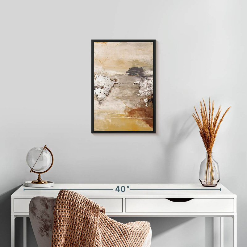 Espace argent, 13 po x 19 po, Cadre flottant noir
