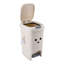 8L Foot Pedal & Press-to-Open Cream White Trash Bin-422087556
