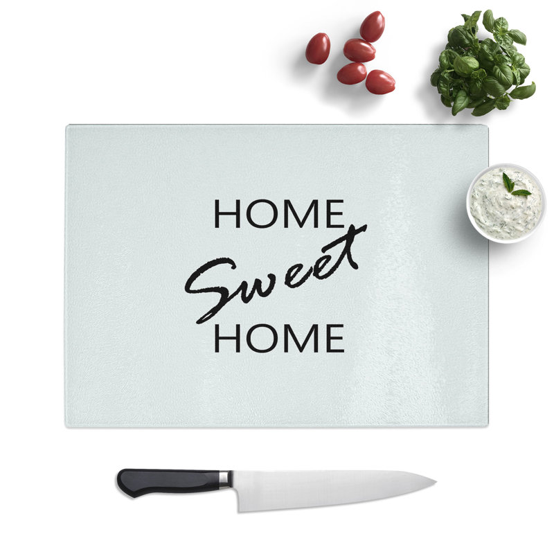 Home Sweet Home Typography Chopping Board, 0.4cm H x 20cm W x 28.5cm L