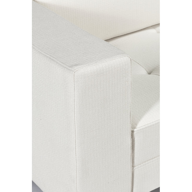 Amalia Upholstered 109'' Sofa, Polished Silver, Cream