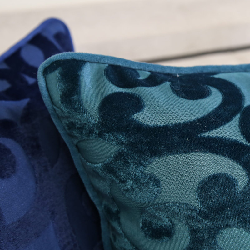  Velvet Throw Pillow, Cerulean