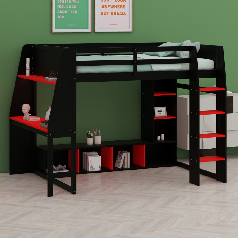 Lit mezzanine avec bureau Gaming