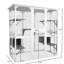 Charmante cage à chat moyenne, enclos en bois blanc pour chat, cage de sécurité