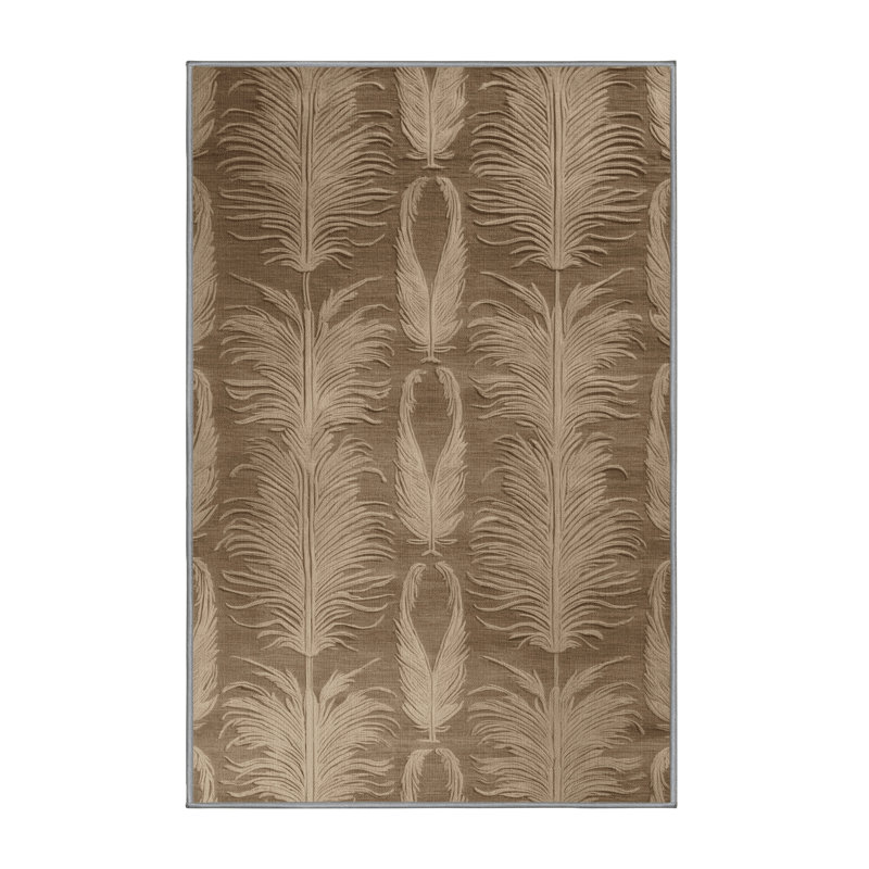 Tapis gris français lavable à la machine, Rectangle 7 pi x 10 pi