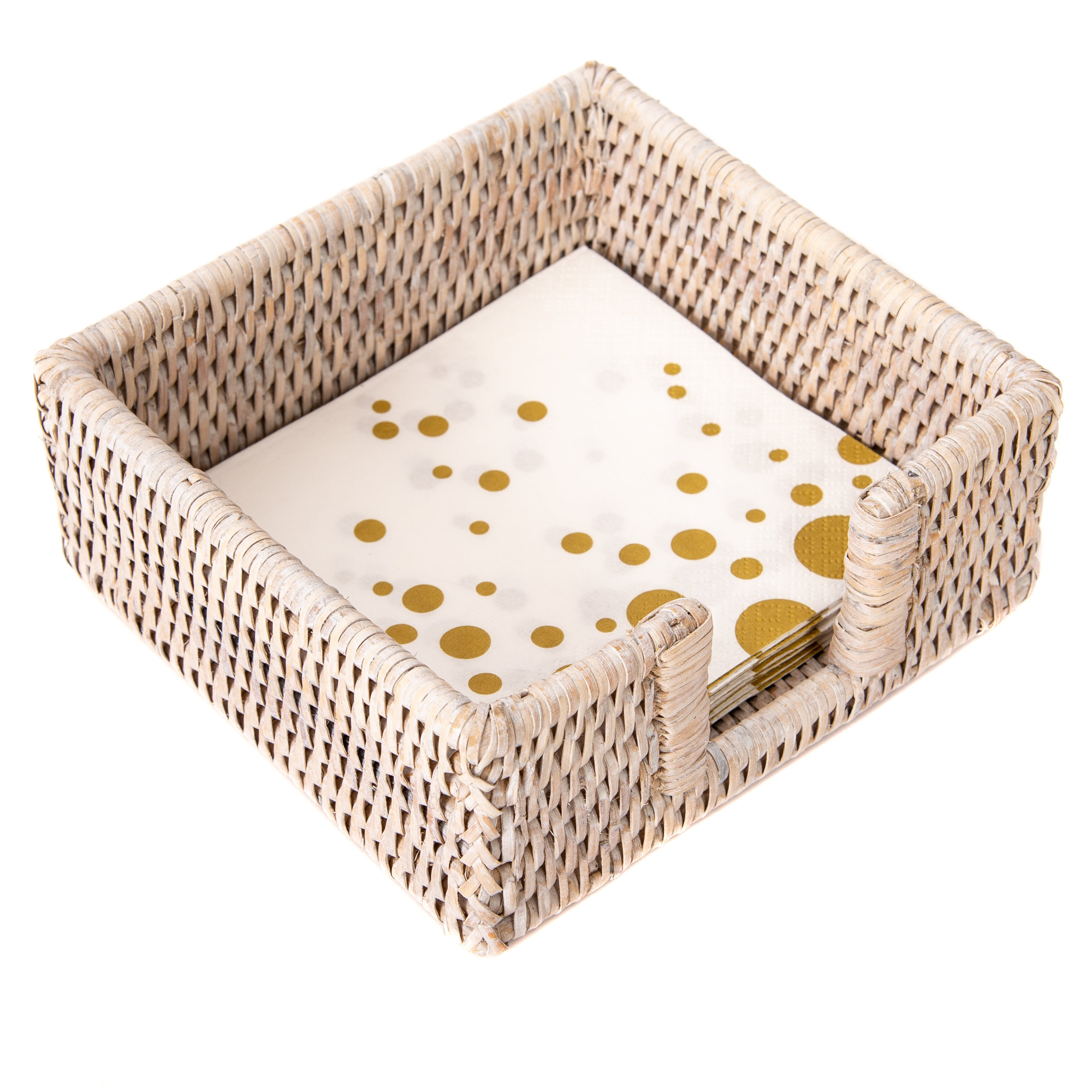 Camden Cocktail Napkin Holder, White Wash