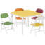 Ensemble de table pliante et de chaises 3 pièces, table d'activité pour tout-petits avec 2 chaises, table pliable portable et chaises pour salle à manger, garderie, salle de classe