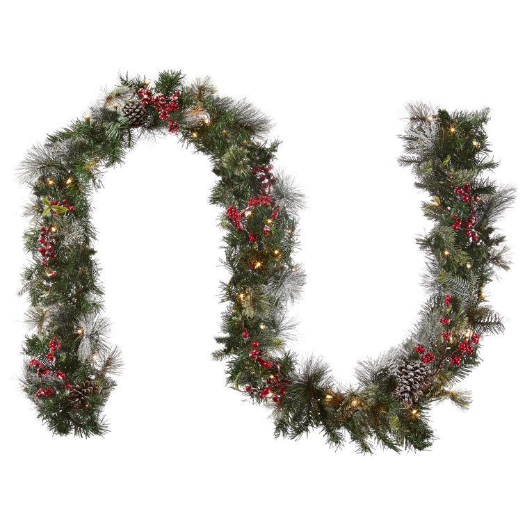 Wintry Pine 108'' in. Lighted Faux Garland