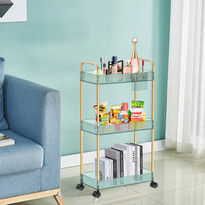 Étagère en acrylique à 3 niveaux, polyvalente et durable Rrolley, flexible et durable