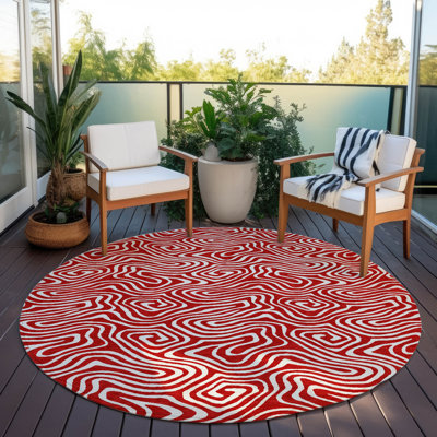 Tapis intérieur / extérieur rouge Raya 