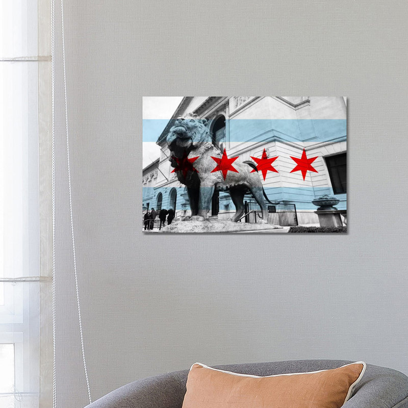 Chicago FlagArt Institute Of Chicago - Wrapped Canvas Print, 66.04 cm H x 45.72 cm W x 1.91 cm D