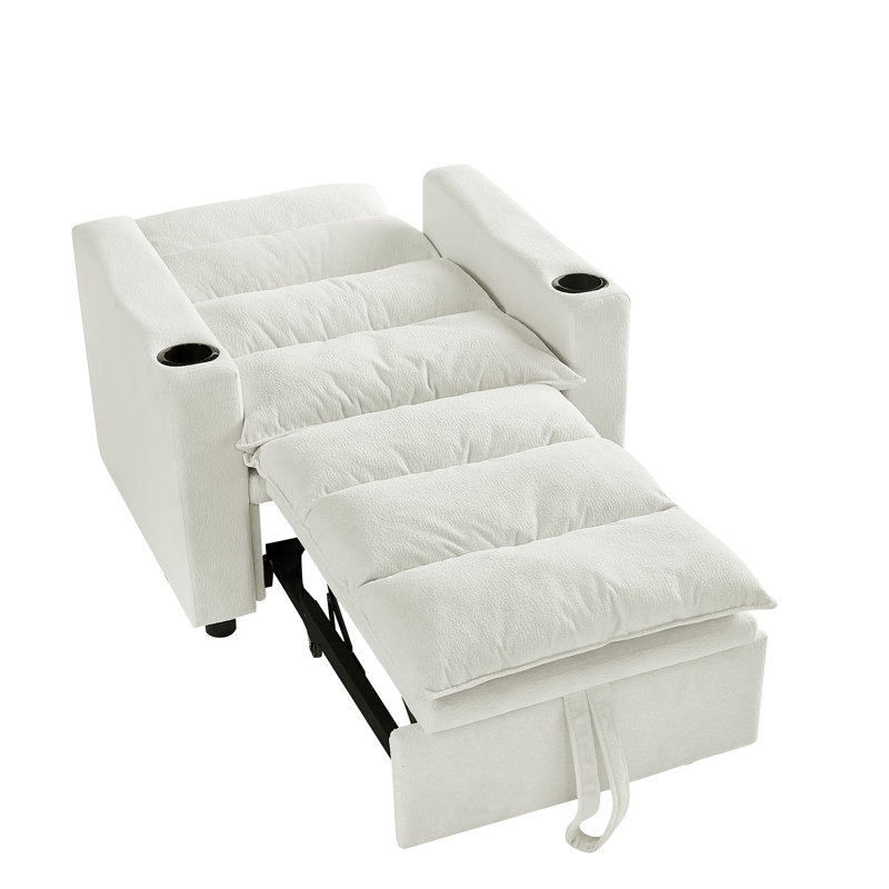 Convertible Sofa Bed, 3-In-1 Multi-Functional Velvet Sleeper Couch Pull-Out Bed, 47'' Loveseat Chaise Lounge With Adjustable Backrest