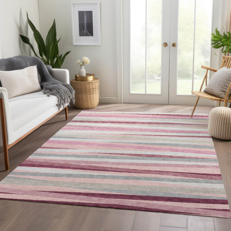 Premium Machine Washable Naglee AMF997 Stripes Rug, Rectangle 10 pi x 14 pi
