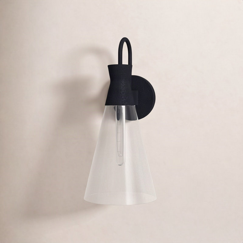 Tonya Steel Armed Sconce, Black