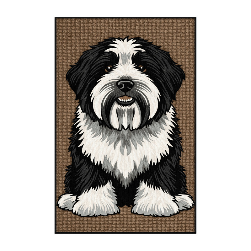  Tapis lavable pour chien de berger anglais, Rectangle 2 pi x 3 pi
