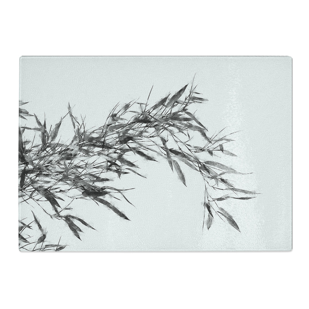 Tempered Glass Leaves of a Bamboo Plant Chopping Board