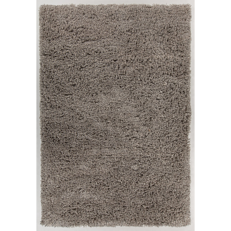 Tapis poils longs zone grise fait main Jim, Rectangle 7 pi 9 po x 10 pi 6 po