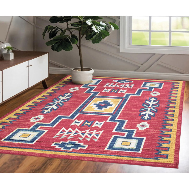 Delmon Geometric Area Rug, Rectangle 80 x 150 cm