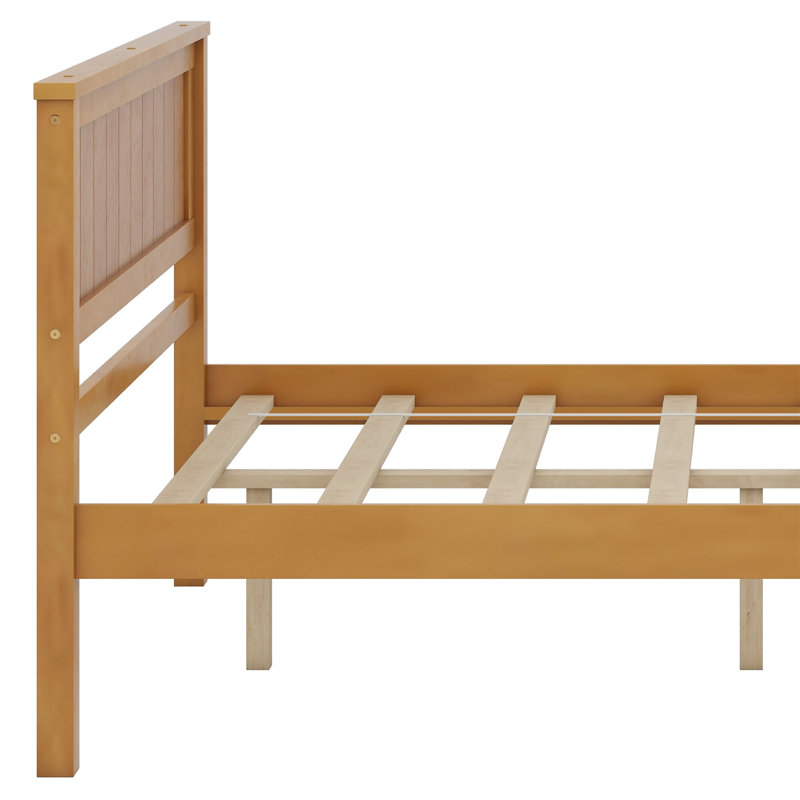 Lit plateforme en bois massif Shauna, Simple, Chêne