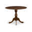 L'ensemble de salle à manger 3 pièces contient une table de salle à manger ronde avec Dropleaf et 2 chaises rembourrées en tissu de lin beige clair, 42 x 42 pouces, acajou-353768443-353768440