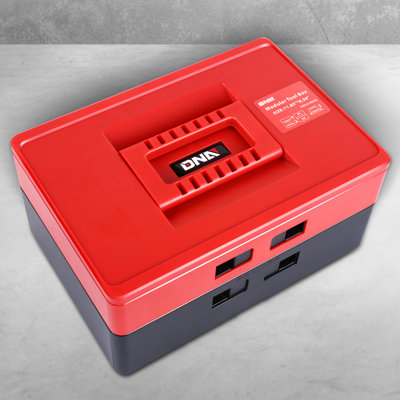 2-Layer Lockable Tool Box Plastic Portable Storage Folding Toolbox Layered Tool Organizers