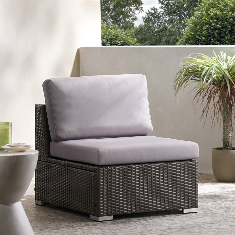 Chaise de patio avec coussins, gris, gris