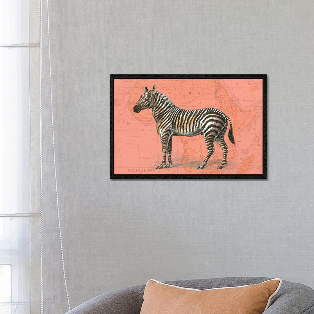 Afrikanische Tiere auf Koralle IV von Studio W - Galerie-verpackte Leinwand Giclée auf Leinwand