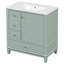 Meuble-lavabo moderne de 30 pouces avec lavabo en céramique intégré Dockmere-123817899