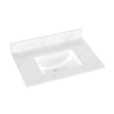 31" Quartz Single Bathroom Vanity Top with Sink