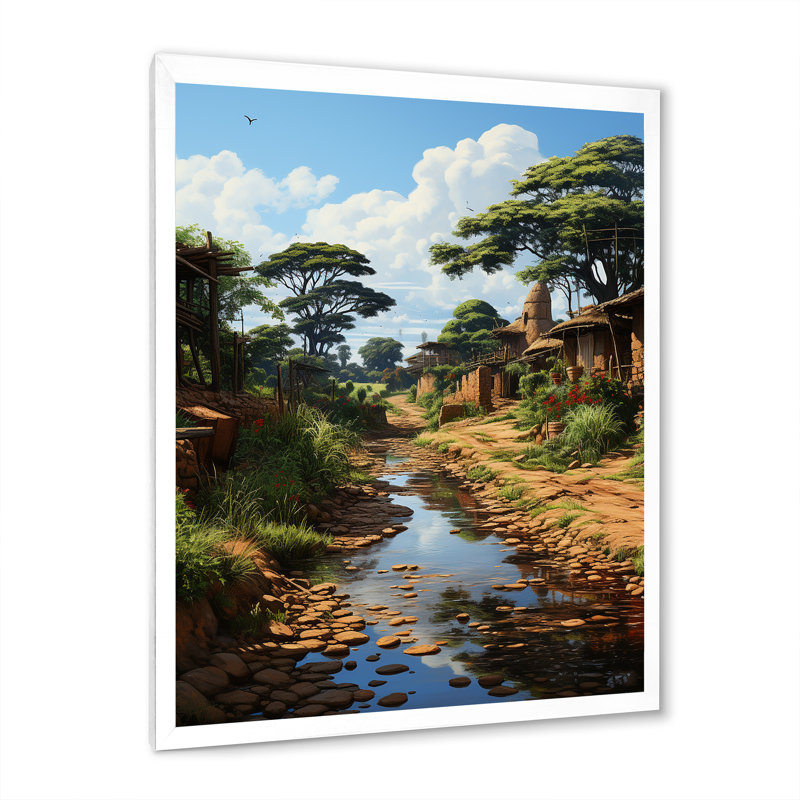 Balarama sérénité silencieuse africaine, H 44 po x l 34 po x P 1,5 po, Cadre photo blanc