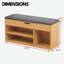 Pine Wooden Shoe Rack Bench with Cushion Shoe Organiser Storage Shelves Storage Compartment