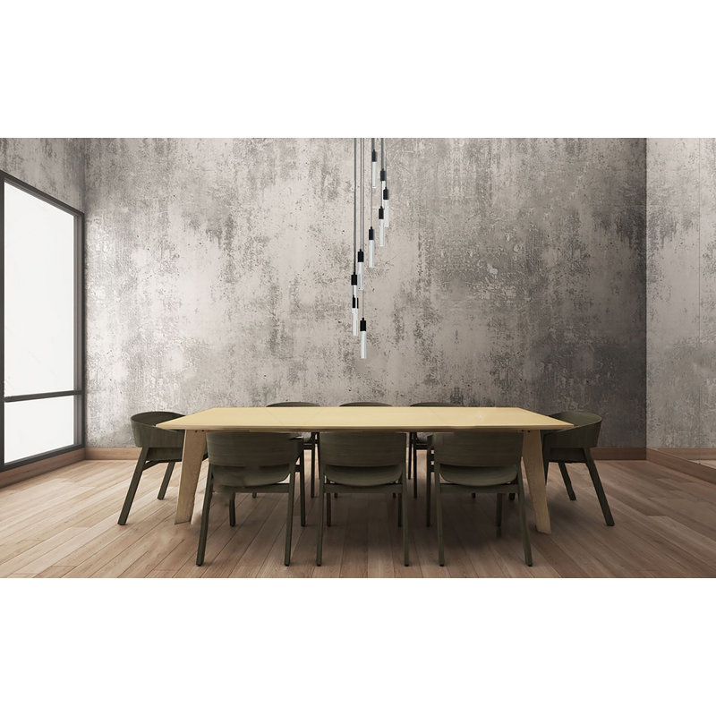 Grand luminaire suspendu simple en acrylique transparent Light Guide - 3 W, Noir mat