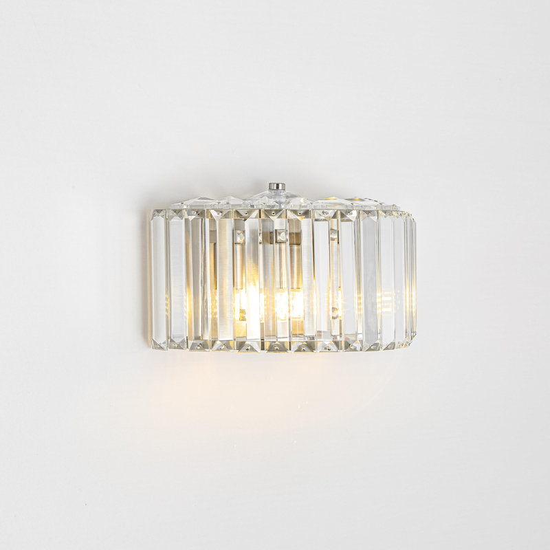 Applique murale moderne à 2 lumières en cristal avec accents de cristal transparent