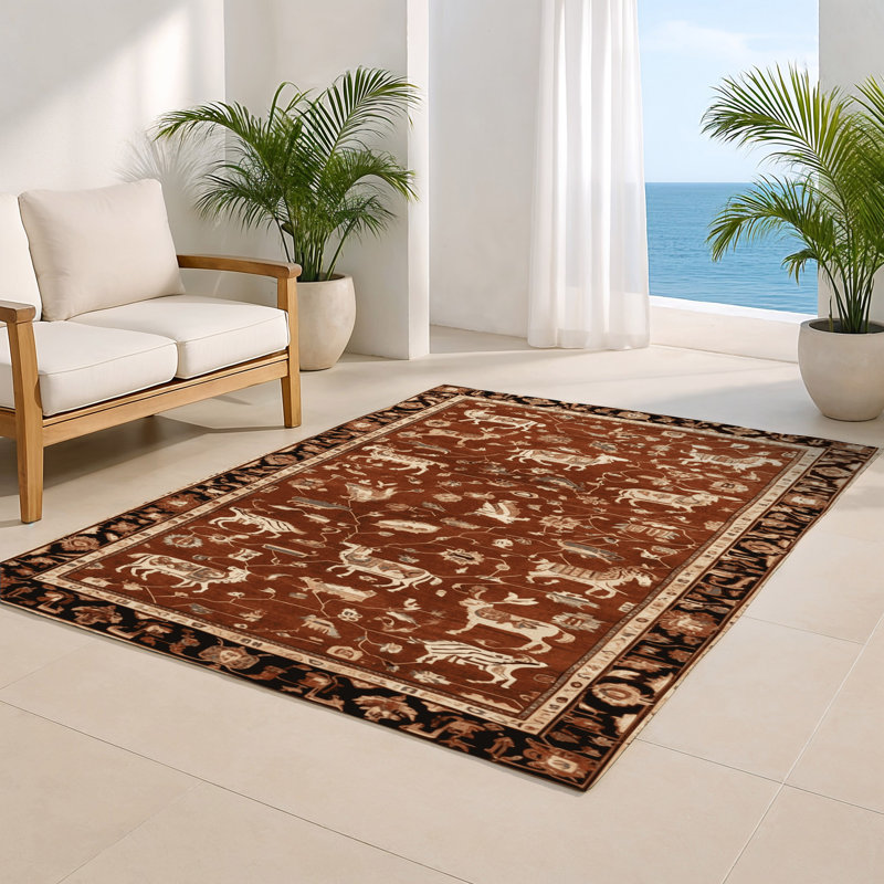 Tapis d'intérieur et d'extérieur brun Persian, Rectangulaire 2 pi x 3 pi
