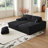 Boneless 114.5'Modern Corduroy Modular foam Sofa, Recliner Seat reversible Sofa, 2-in-1 Sofa with Recliner and L-Shaped Sofa Combination with Three Cushion Neck Pillow Combination and Two Throw Pillows-1270457659-1270457663