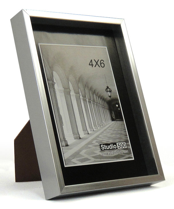 Wood Matte Picture Frame, 6" x 4", Silver
