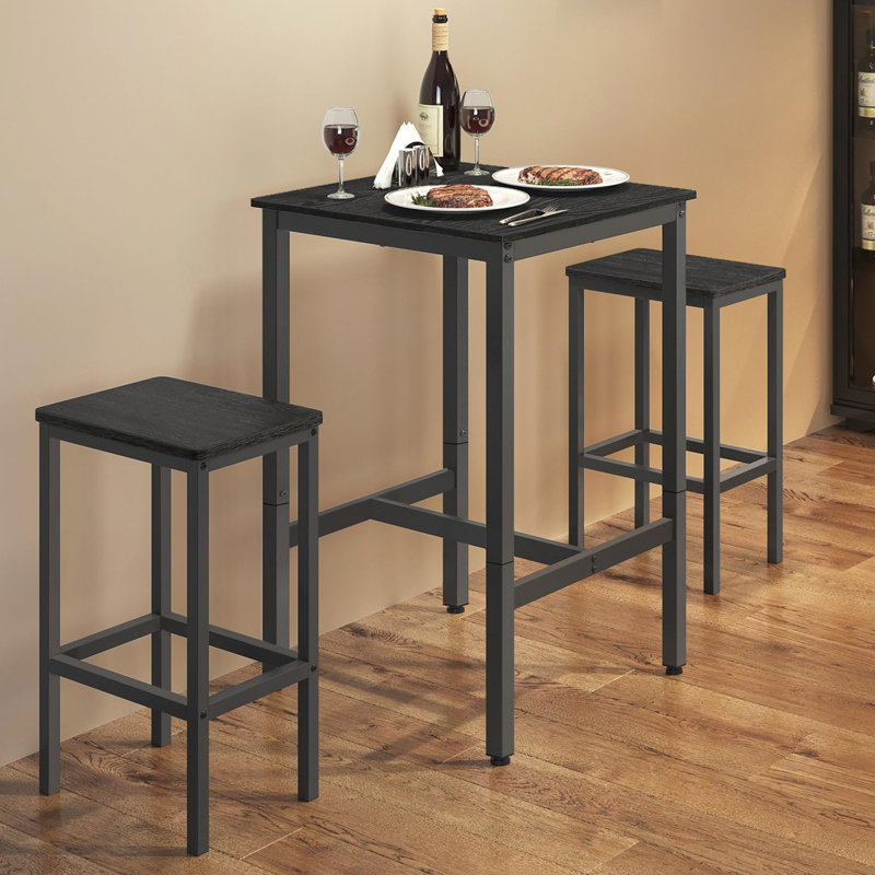 Belldas Square Metal Outdoor Bar Table , 60cm cm W 60cm cm D, Black, Black
