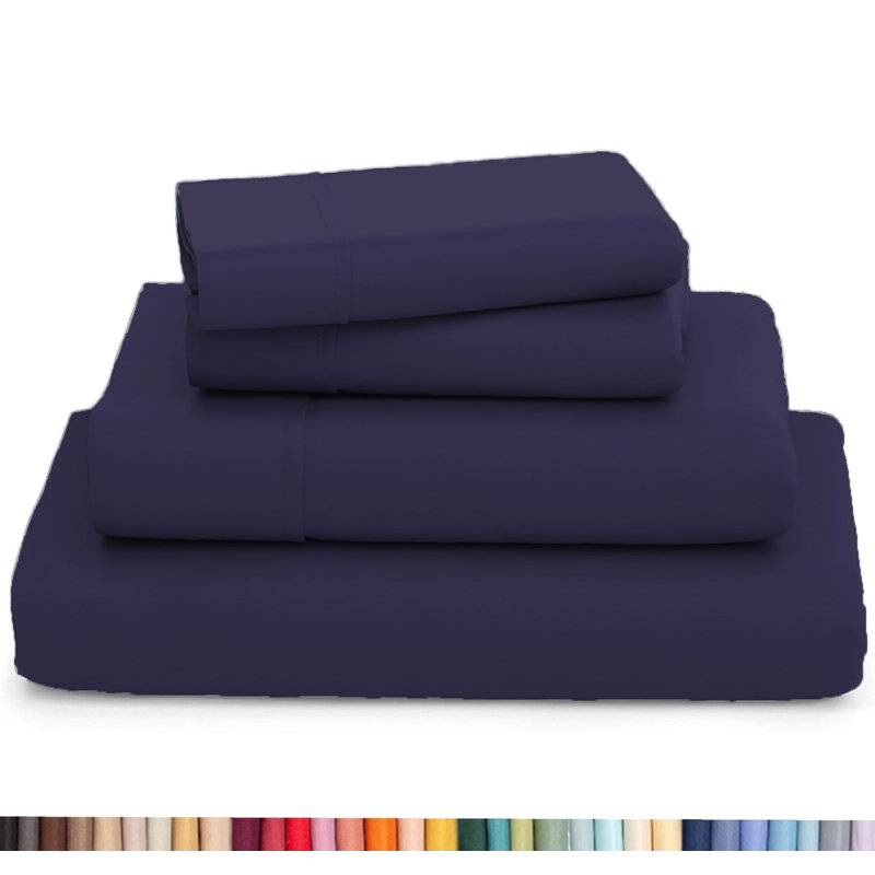 Ultra Soft Bamboo Sheet Set - 4 Pc Set - Wrinkle Resistant - Cooling Sheets with Deep Pockets, Purple