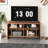 39 Inch Fluted Tv Stand,  Mid Century Modern Entertainment Center With Storage,  Adjustable Shelves, Sliding Doors-1117428932