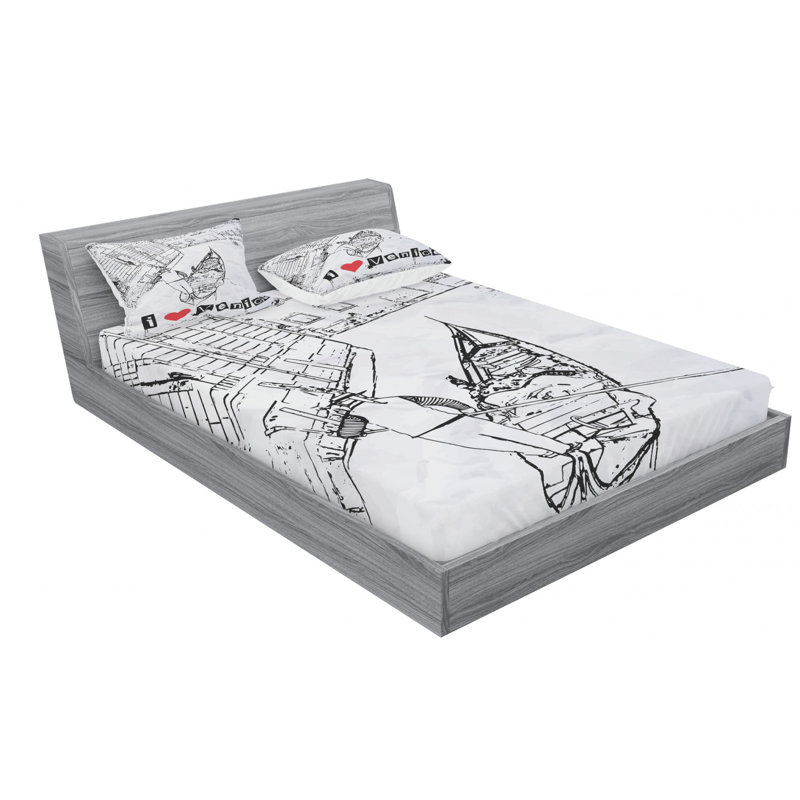 Grunge Microfiber Sheet Set, Full Sheet Set + Fitted Sheet + 2 Pillowcases