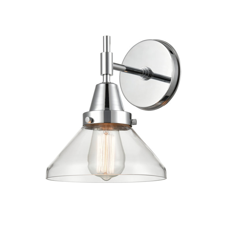 Gayle Chrome Armed Sconce, LED, Polished Chrome, Clear