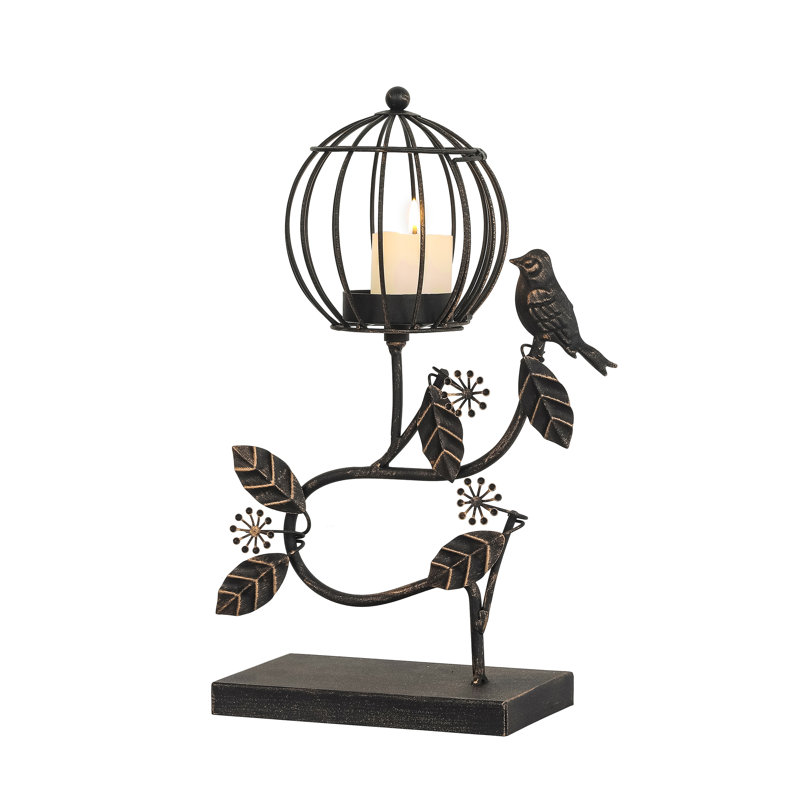 11.61'' H Metal Tabletop Lantern, Bronze