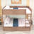 Bunk Bed with Storage Cabinets, LED Lights and 2 Drawers-1512123405