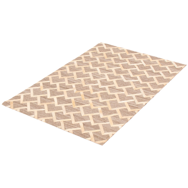 Tapis géométrique en cuir / jute Bandera