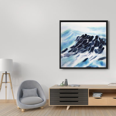«Sea Waves With Paint Splash» sur toile