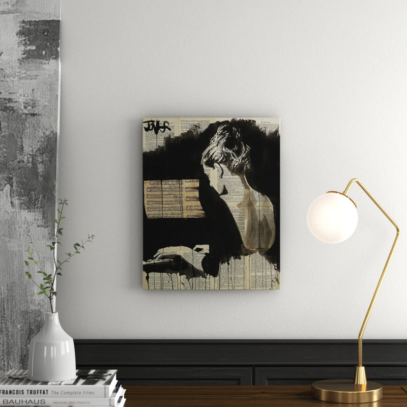 Her Sonata by Loui Jover - Painting, 50cm H x 40cm W, No Mount