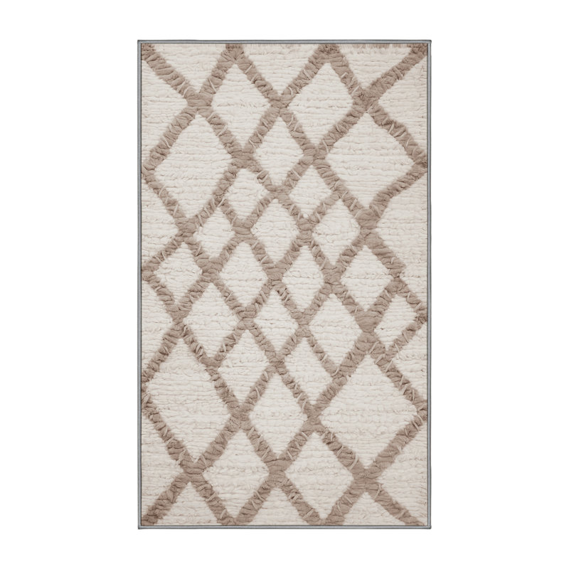 Tapis gris lavable à la machine, Rectangle 7 pi x 9 pi