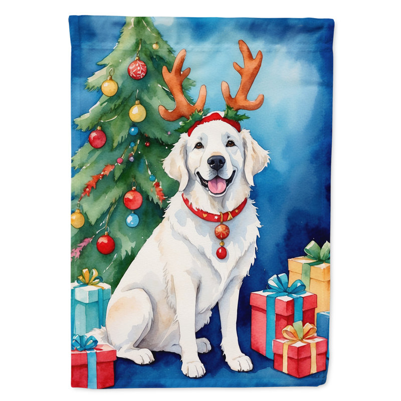 Drapeau de Noël maison de renne, Kuvasz
