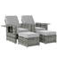 Nemya 58cm Long Reclining Chaise Lounge Set with Cushions and Table